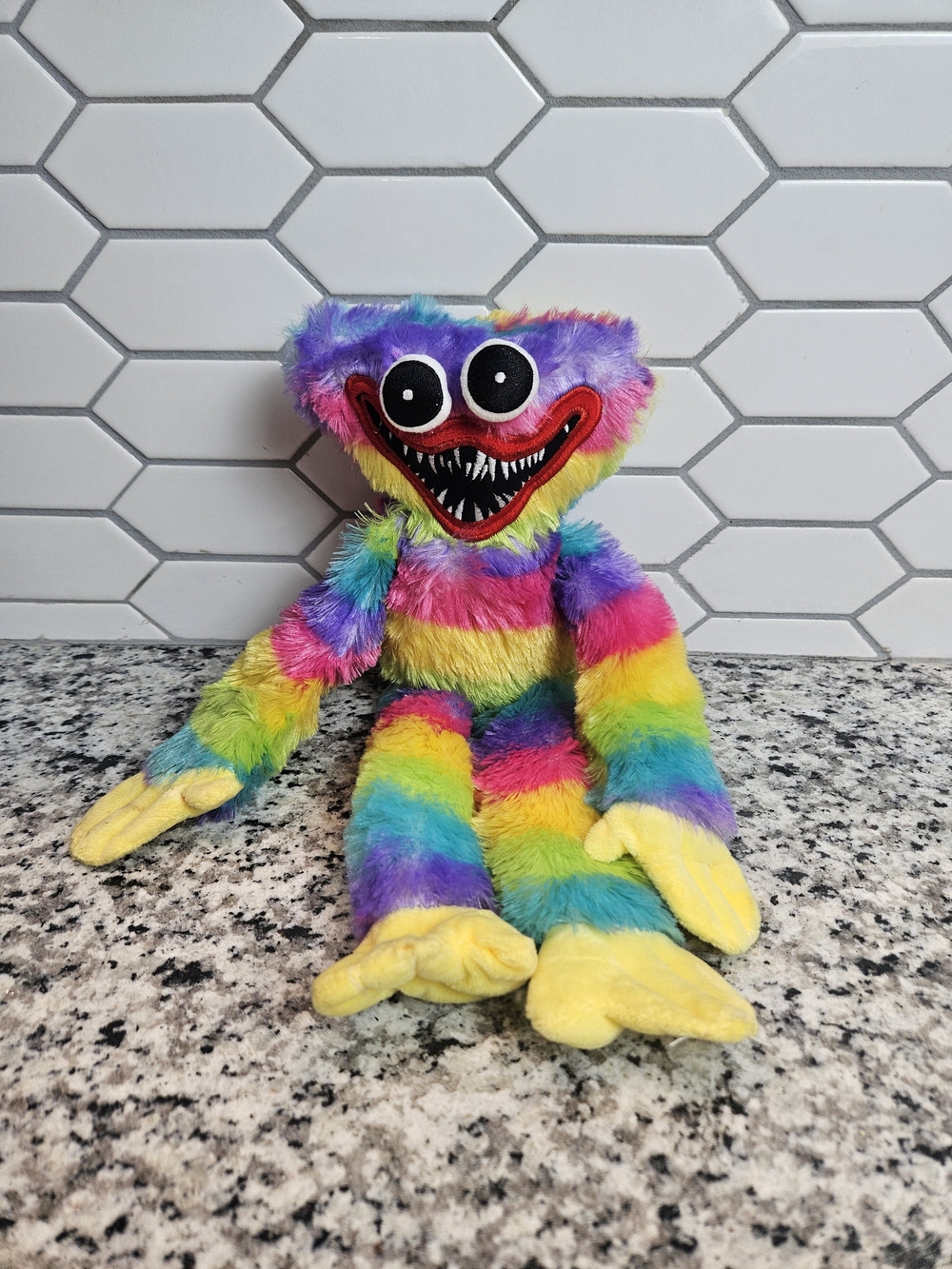 Rainbow Plush Monster Stuffed Toy - Colorful Fuzzy Kid Plush